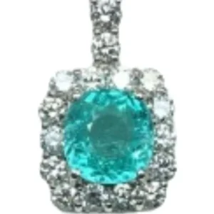 Pt・Pm950 モザンビーク産パライバトルマリン・ダイヤ ネックレス/ペンダントトップ 3.508ct