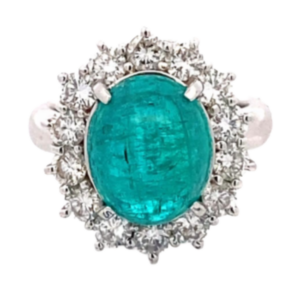 Pt･Pm900 ブラジル産パライバトルマリン・ダイヤモンド リング 4.69・1.32ct