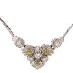 Pt･Pm850 クリソベリルキャッツアイ・ダイヤモンド ネックレス/ペンダントトップ 2.24・5.44ct