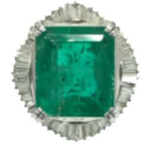 Pt･Pm900 コロンビア産エメラルド・ダイヤモンド リング 16.18 ct D2.62 ct