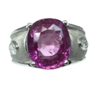 K18 ピンクサファイア・ダイヤモンド リング