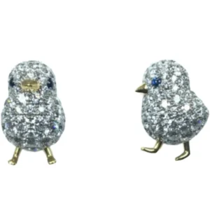 K18/Pt950 ダイヤモンド・青石 ピアス/イヤリング D0.965・D1.186・S0.041・S0.017 ct