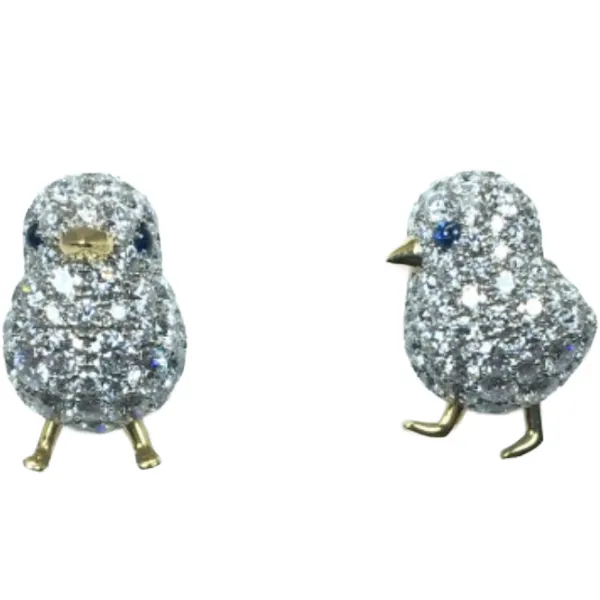 K18/Pt950 ダイヤモンド・青石 ピアス/イヤリング D0.965・D1.186・S0.041・S0.017 ct