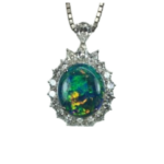 Pt850Pt900 ブラックオパール・ダイヤ ネックレスペンダントトップ BO5.02 ct D2.02 ct
