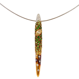 ミキモト K18 ガーネット・ダイヤモンド ネックレス/ペンダントトップ G2.62・D1.00・0.49ct