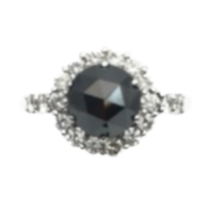 K18WG ブラックダイヤモンド・ダイヤモンド リング 2.39 ct D0.6 ct