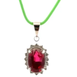 Pt･Pm900 レッドスピネル・ダイヤモンド ネックレス/ペンダントトップ 1.66ct