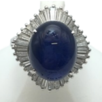 Pt900 スターサファイア・ダイヤモンド リング 16.28 ct 1.32 ct