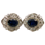 K18 サファイア・ダイヤモンド ピアス / イヤリング 2・2・2・2ct