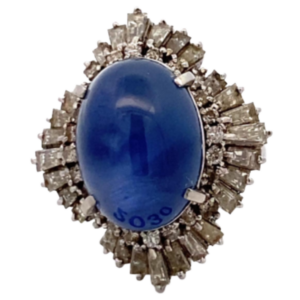 Pt･Pm900 スターサファイア・ダイヤモンド  S19.70・3.39ct