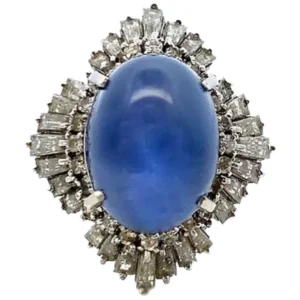 Pt･Pm900 スターサファイア・ダイヤモンド  S19.70・3.39ct