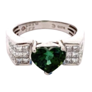 Pt･Pm900 グリーンゾイサイト リング 2.33 ct D1.00 ct