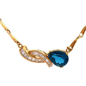 K18 トパーズ・ダイヤモンド ネックレス/ネックレストップ 1.07 ct