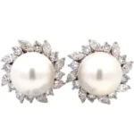 Pt･Pm900 パール・ダイヤモンド ピアス/イヤリング 1.47・1.47 ct