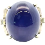 Pt･Pm900 スターサファイア・ダイヤモンド 28.95・D0.50ct