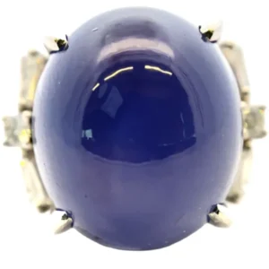 Pt･Pm900 スターサファイア・ダイヤモンド 28.95・D0.50ct