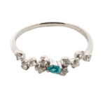 Pt･Pm900 パライバトルマリン・ダイヤモンド リング 0.06・D0.2ct