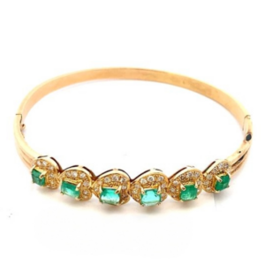 K14 エメラルド・ダイヤモンド ブレスレット