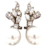 Pt･Pm950 パール・ダイヤモンド ピアスイヤリング