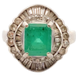 Pt･Pm900 エメラルド・ダイヤモンド リング E1.71・D1.04ct