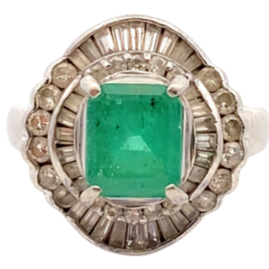 Pt･Pm900 エメラルド・ダイヤモンド リング E1.71・D1.04ct