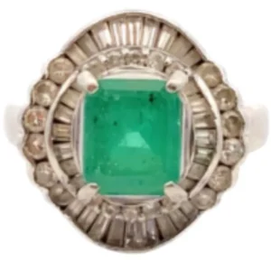 Pt･Pm900 エメラルド・ダイヤモンド リング E1.71・D1.04ct