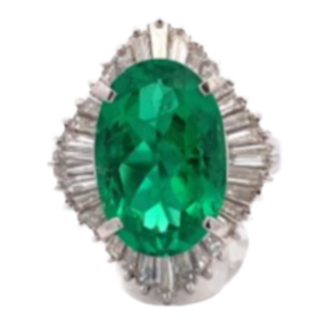 Pt･Pm850 コロンビア産エメラルド・ダイヤモンド リング 5.31 ct D1.85 ct
