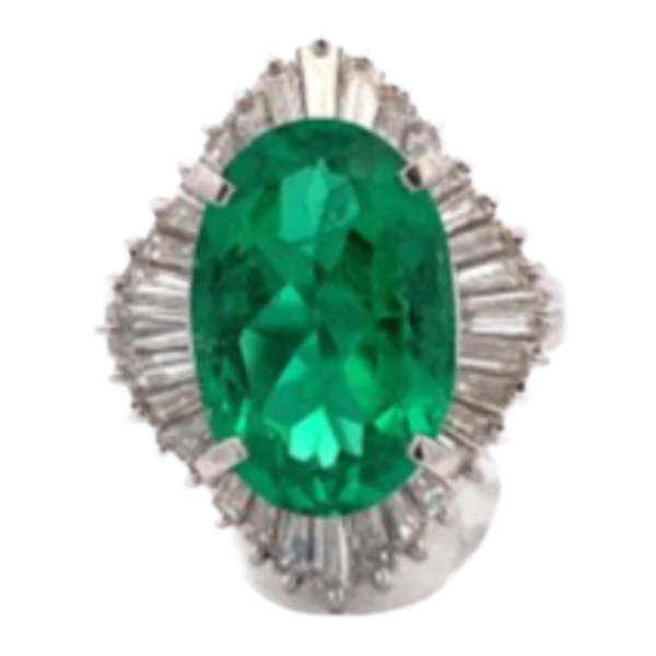 Pt・Pm850 コロンビア産エメラルド・ダイヤモンド リング 5.31 ct D1.85 ct