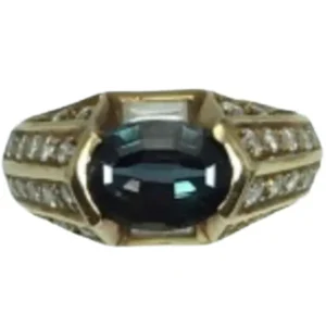 K18 アレキサンドライト・ダイヤモンド リング 1.72 ct