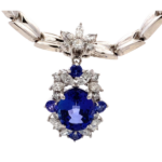 Pt900/K18[Kﾒｲﾝ] タンザナイト・ダイヤモンド ネックレス/ペンダントトップ 6.21・0.85・D1.81ct