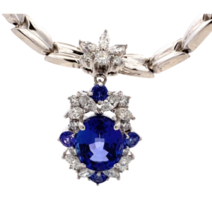 Pt900/K18[Kﾒｲﾝ] タンザナイト・ダイヤモンド ネックレス/ペンダントトップ 6.21・0.85・D1.81ct