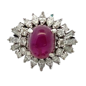 Pt･Pm900 スタールビー・ダイヤ 5.35・1.28ct