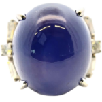 Pt・Pm900 スターサファイア・ダイヤモンド 28.95・D0.50ct