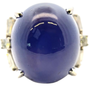 Pt･Pm900 スターサファイア・ダイヤモンド 28.95・D0.50ct