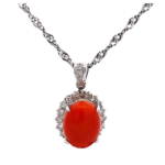 Pt900/Pt850 サンゴ・ダイヤモンド0.95ct