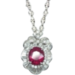 Pt・Pm900 ルビー・ダイヤモンド ネックレス/ペンダントトップ R4.7 ct D4.2 ct