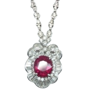 Pt･Pm900 ルビー・ダイヤモンド ネックレス/ペンダントトップ R4.7 ct D4.2 ct