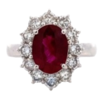 Pt･Pm900 ミャンマー産ルビー・ダイヤモンド リング 3.002 ct D1.49 ct