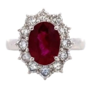 Pt･Pm900 ミャンマー産ルビー・ダイヤモンド リング 3.002 ct D1.49 ct