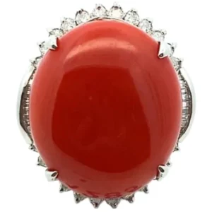 Pt･Pm900 サンゴ・ダイヤモンド 1.65ct