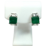 Pt・Pm900 コロンビア産エメラルド・ダイヤモンド ピアス/イヤリング 1.44・1.49 ct 0.19・0.19 ct