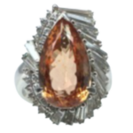 Pt･Pm900 インペリアルトパーズ・ダイヤモンド リング 8.87 ct D2.13 ct