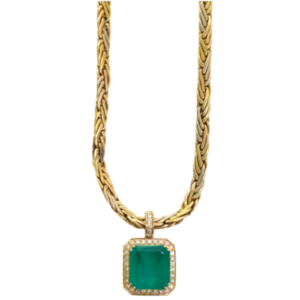 K18 コロンビア産エメラルド・ダイヤモンド 18.82・0.97ct