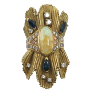 K18 オパール・スピネル・ダイヤモンド リング