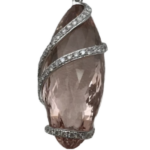 K18WG モルガナイト・ダイヤモンド ネックレス/ペンダントトップ 27.74 ct 0.63 ct