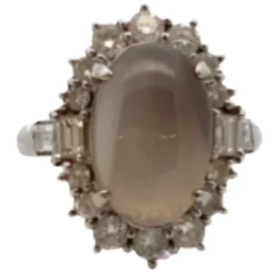 Pt･Pm900 シリマナイト・ダイヤモンド リング 7.419・D1.22ct