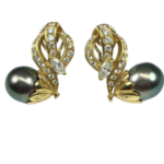 K18 パール・ダイヤモンド ピアスイヤリング