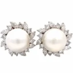 Pt･Pm900 パール・ダイヤモンド ピアス/イヤリング 1.47・1.47 ct