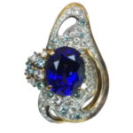 Pt900/K18[Kﾒｲﾝ] タンザナイト・ダイヤモンド リング T13.16 ct D3.16 ct