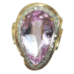 Pt900/K18[Kﾒｲﾝ] クンツァイト・ダイヤモンド リング 20.8 ct 0.33 ct